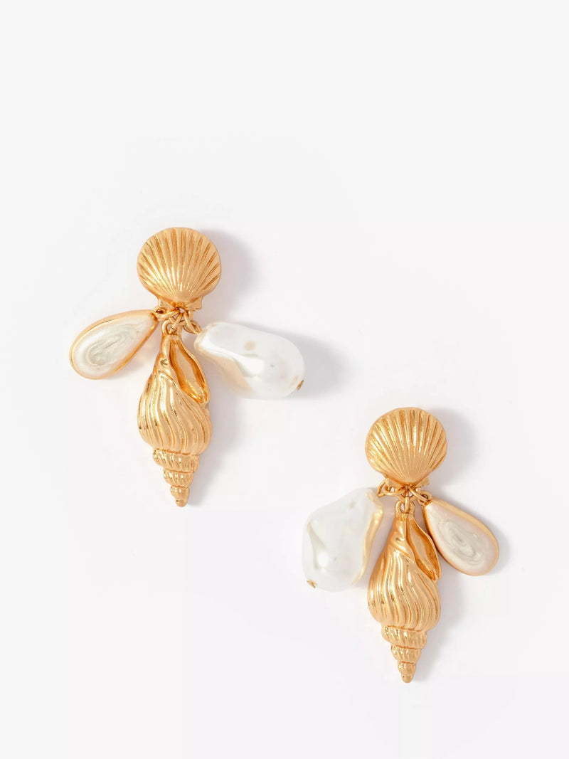 Mint Velvet pearl drop shell earrings 5cm - British product