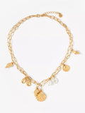Mint Velvet layered charm necklace gold 42cm, imported from the UK