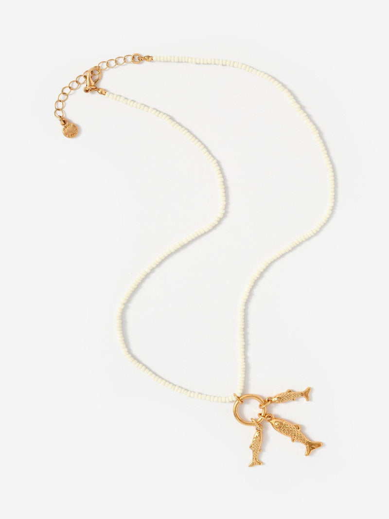Mint Velvet fish charm necklace gold 47cm, imported from the UK