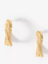 John Lewis Mint Velvet Cross Over Hoop Earrings, Gold- Buy online at McGrocer