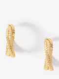 Mint Velvet cross over hoop earrings gold 3cm UK version