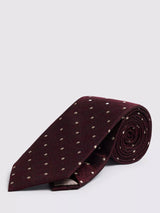 John Lewis Moss Polka Dot Silk Tie, Burgundy- Buy online at McGrocer