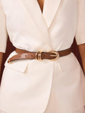 Mint Velvet classic buckle pure leather belt tan (British brand)