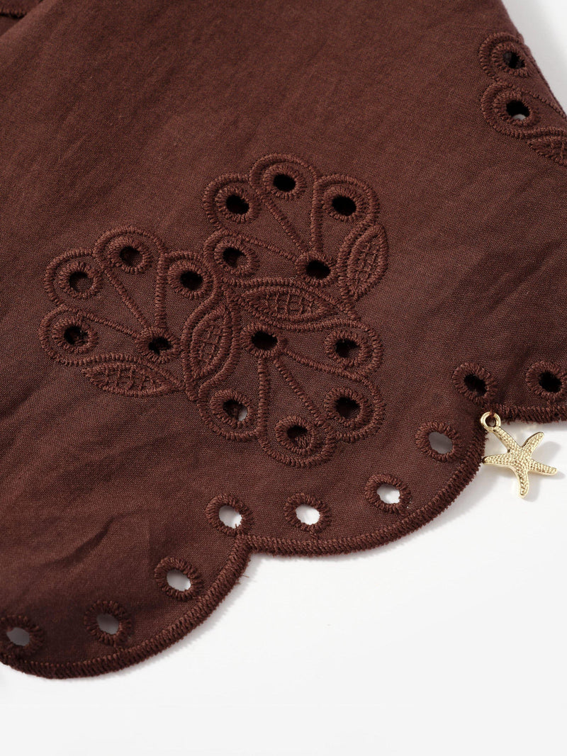 Mint Velvet broderie anglaise scarf floral embroidered charm 137cm, UK version