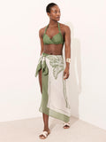 Mint Velvet palm print scarf cover up green multi - British product