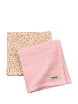 John Lewis WHEAT Baby Kaya Muslin Cloth Coral Blush Pack of 2 65cm x 65cm- Buy online at McGrocer