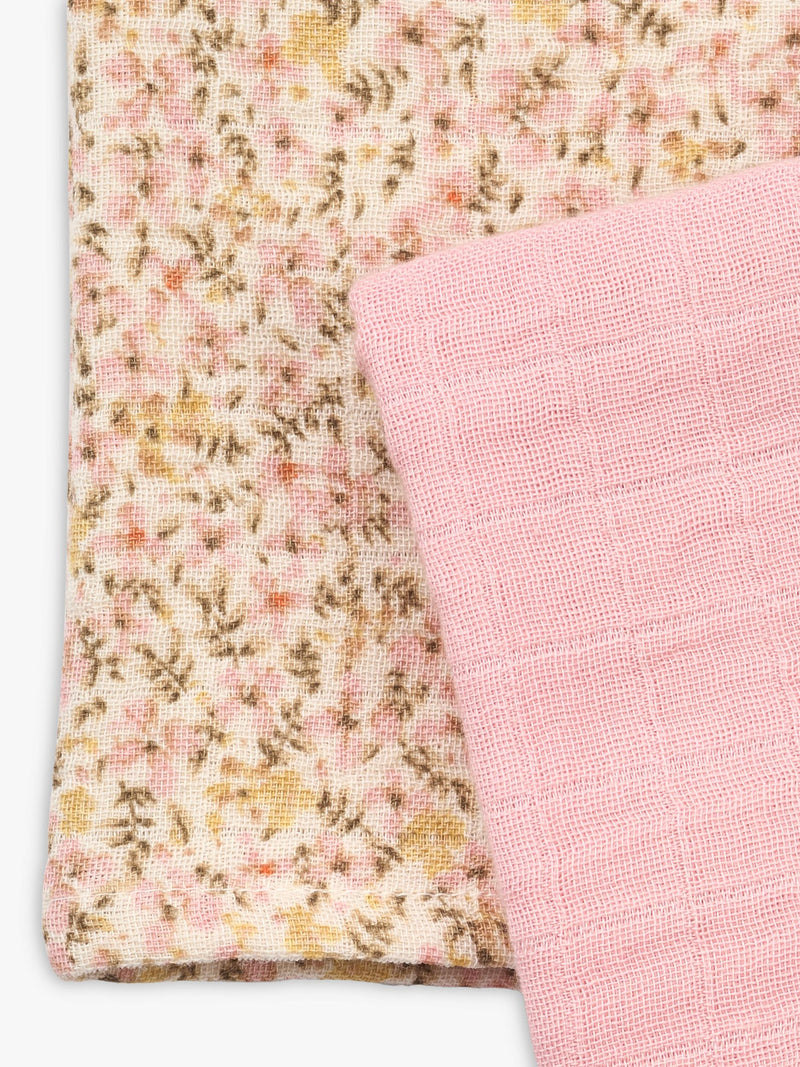 WHEAT baby muslin cloths pack of 2 coral blush 65cm, UK version
