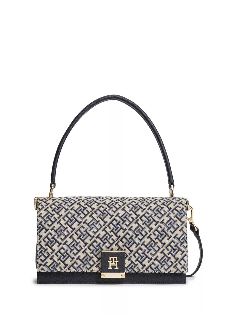 Tommy Hilfiger monogram jacquard crossbody bag in navy blue, UK version
