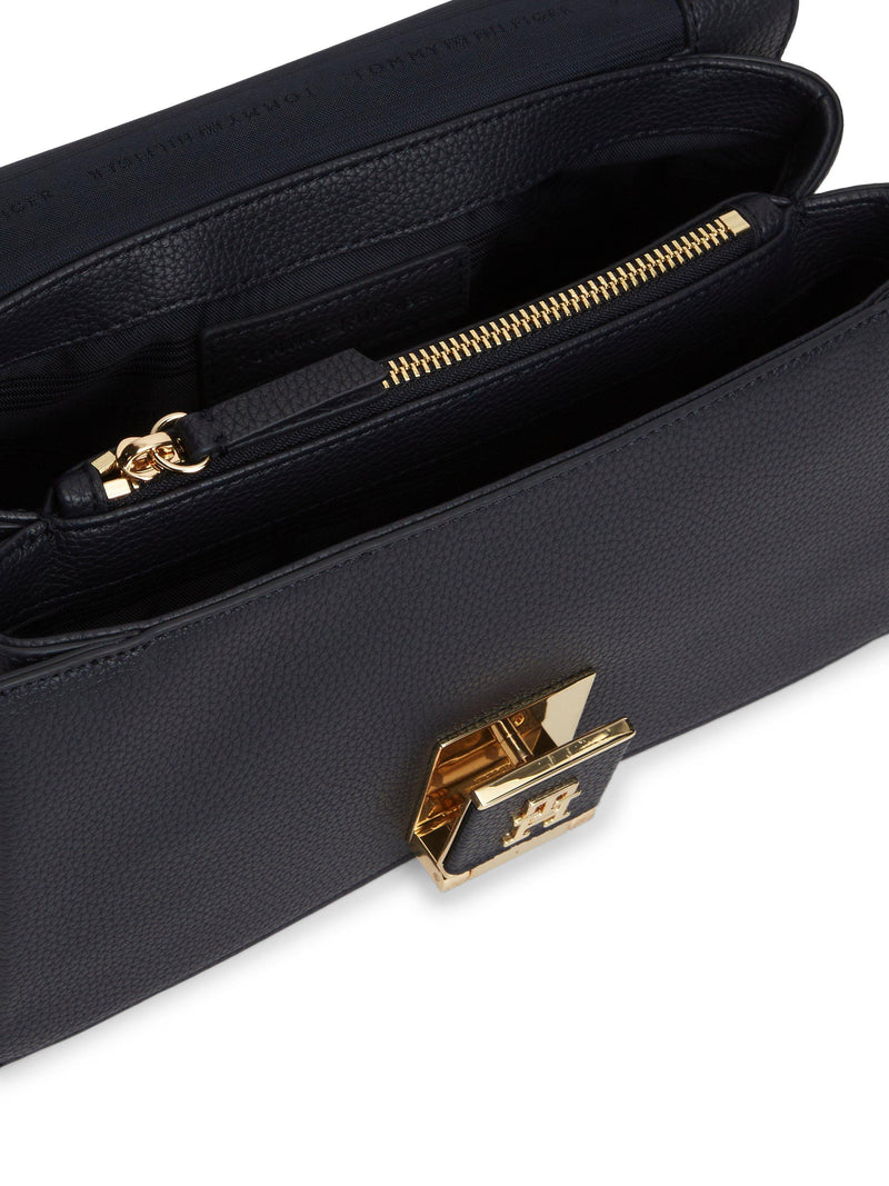 Tommy Hilfiger monogram jacquard crossbody bag in navy blue, UK version