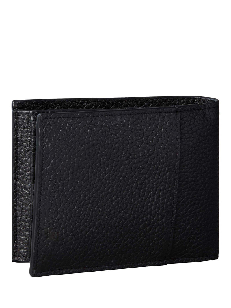 Calvin Klein trifold leather wallet black foil embossed, UK version