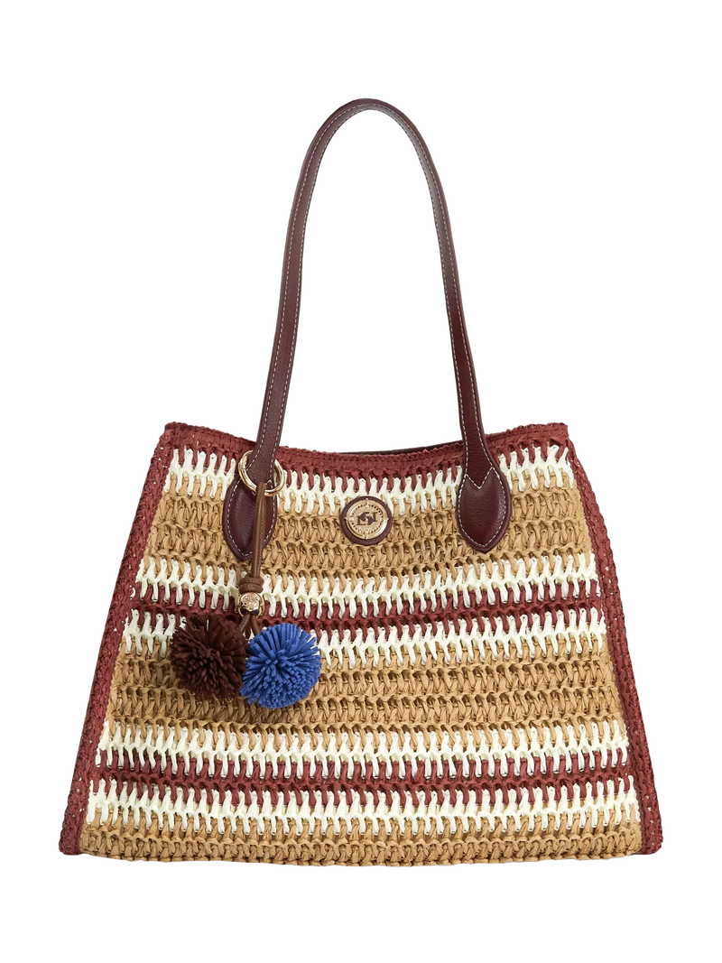 Dune London Devotedly burgundy raffia tote bag, UK version