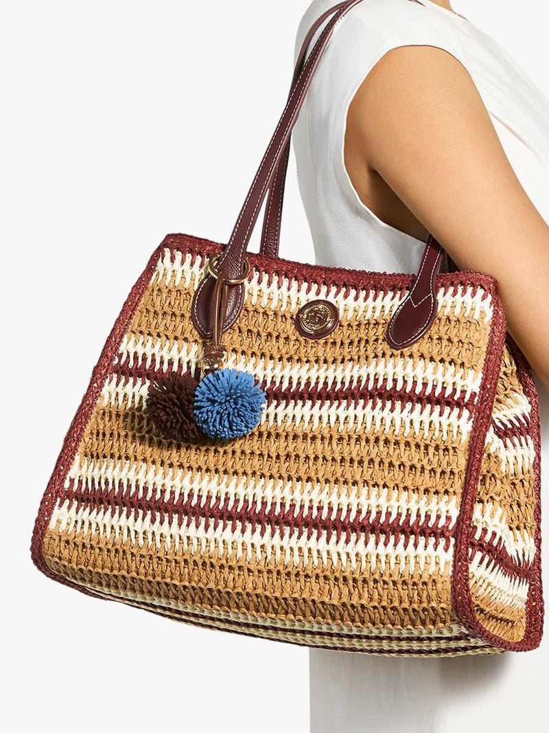Dune London Devotedly burgundy raffia tote bag, UK version