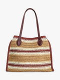 Dune London Devotedly burgundy raffia tote bag, UK version