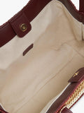 Dune London Devotedly burgundy raffia tote bag, UK version