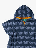 Little Green Radicals baby whale towel poncho blue, UK version