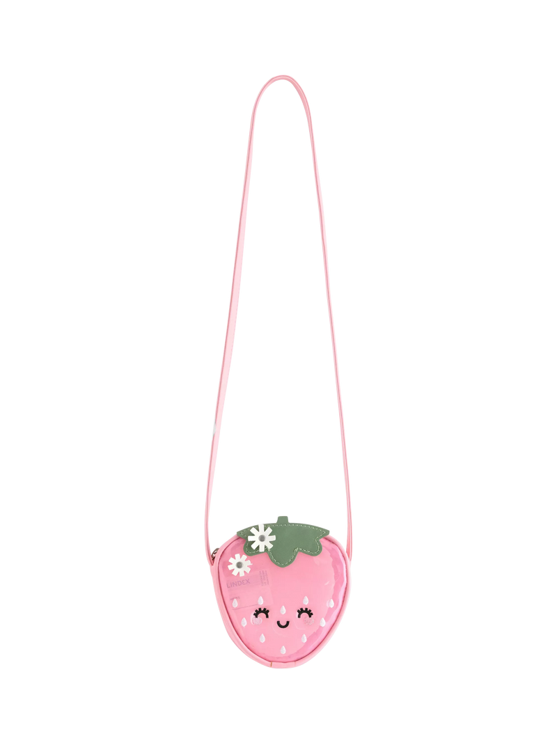 Lindex kids strawberry shoulder bag light pink, imported from the UK