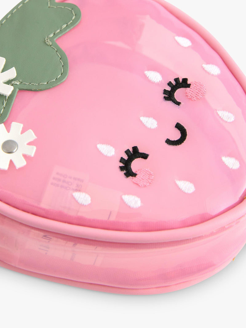 Lindex kids strawberry shoulder bag light pink, imported from the UK