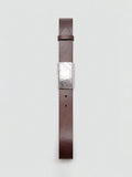 Mango leather belt chocolate engraved buckle, UK version