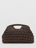 Mango woven clutch bag in chocolate (British brand)