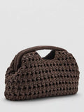 Mango woven clutch bag in chocolate (British brand)