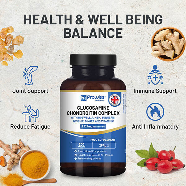 Prowise Glucosamine Chondroitin Complex 200 Tablets (British brand)