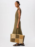 Whistles patchwork straw tote bag multi - British product