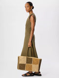 Whistles patchwork straw tote bag multi - British product