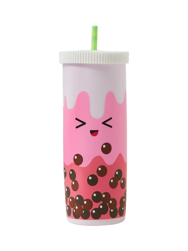 Angels by Accessorize boba pencil case in pink, imported from the UK