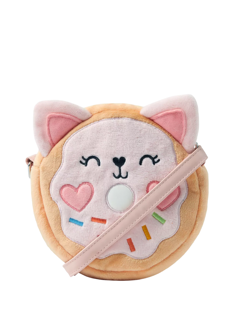 Angels by Accessorize kids plush doughnut crossbody bag pink - British product