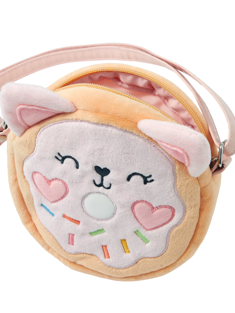 Angels by Accessorize kids plush doughnut crossbody bag pink - British product