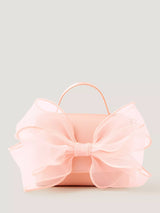 John Lewis Monsoon Kids' Bridesmaid Organza Bow Bag Pink Evening Clutch Bag- Buy online at McGrocer