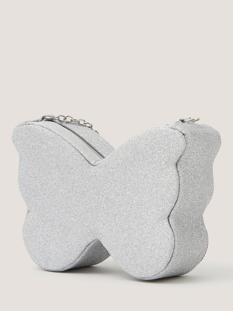 Monsoon kids diamanté butterfly bag silver, UK version