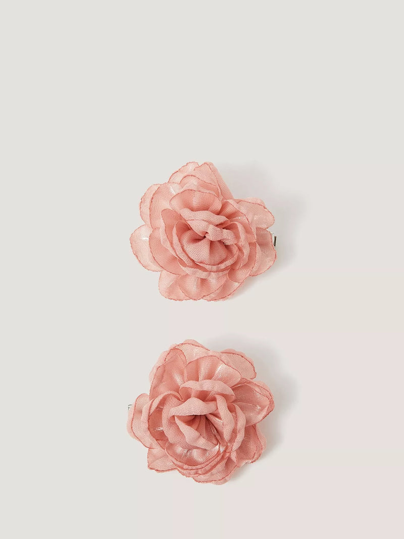 Monsoon bridesmaid flower hair clips pack of 2 pink, imported from the UK