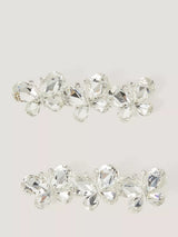 John Lewis Monsoon Kids' Jewel Butterfly Hair Clips, Silver, Pack of 2- Buy online at McGrocer