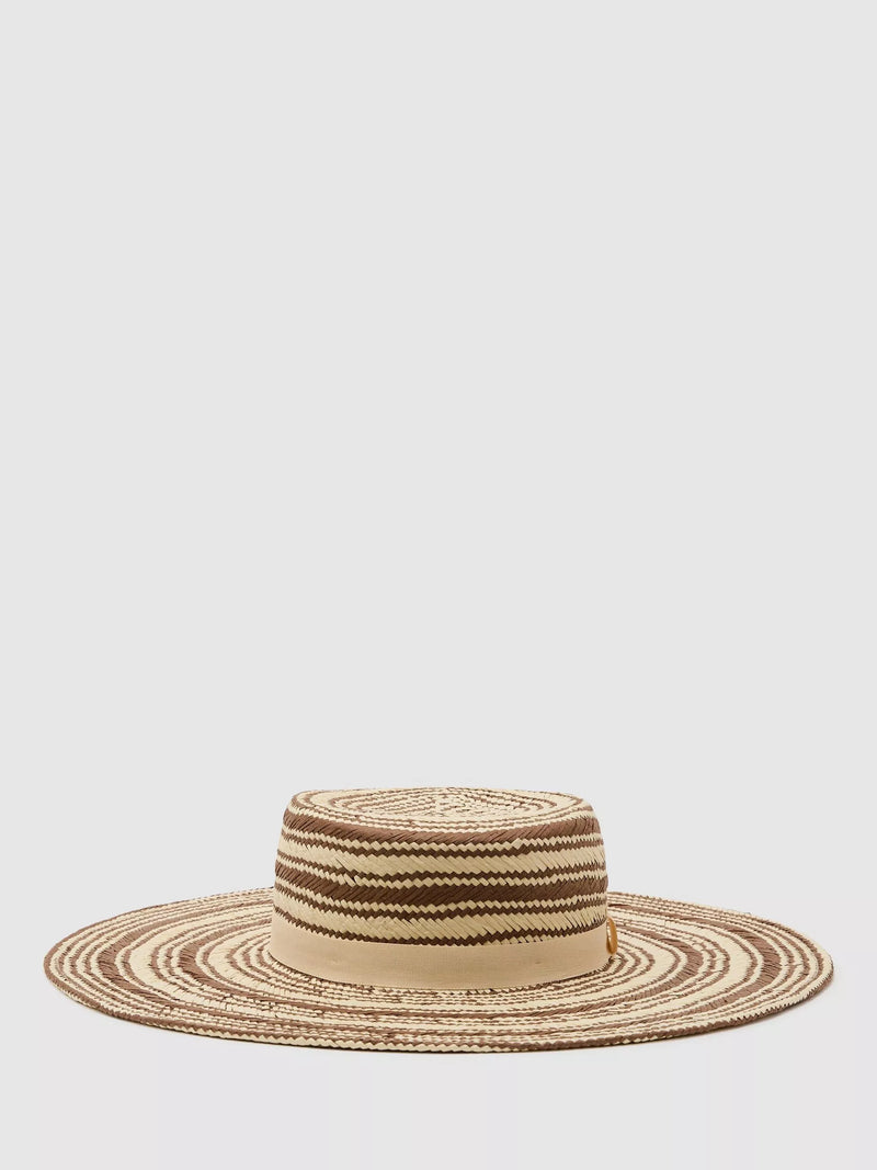 Reiss Tatiana stripe straw hat, UK version
