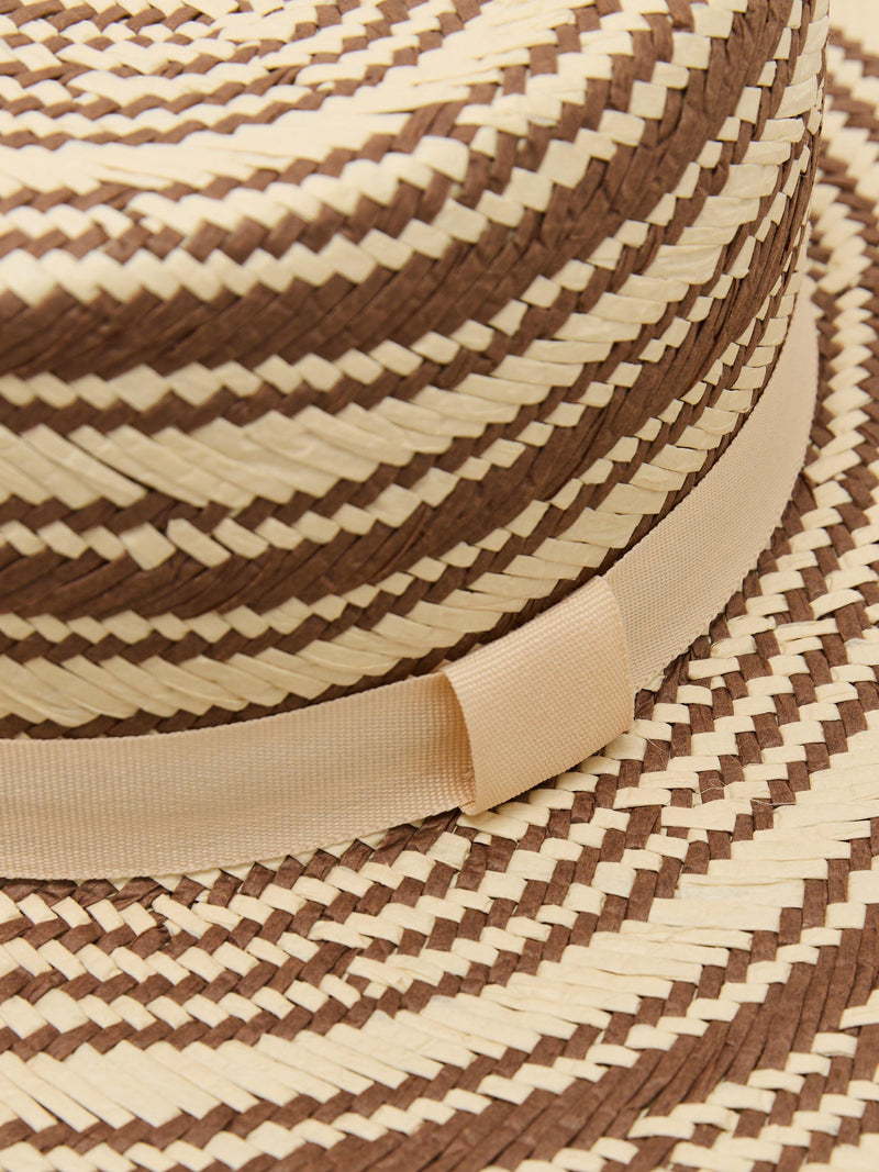 Reiss Tatiana stripe straw hat, UK version