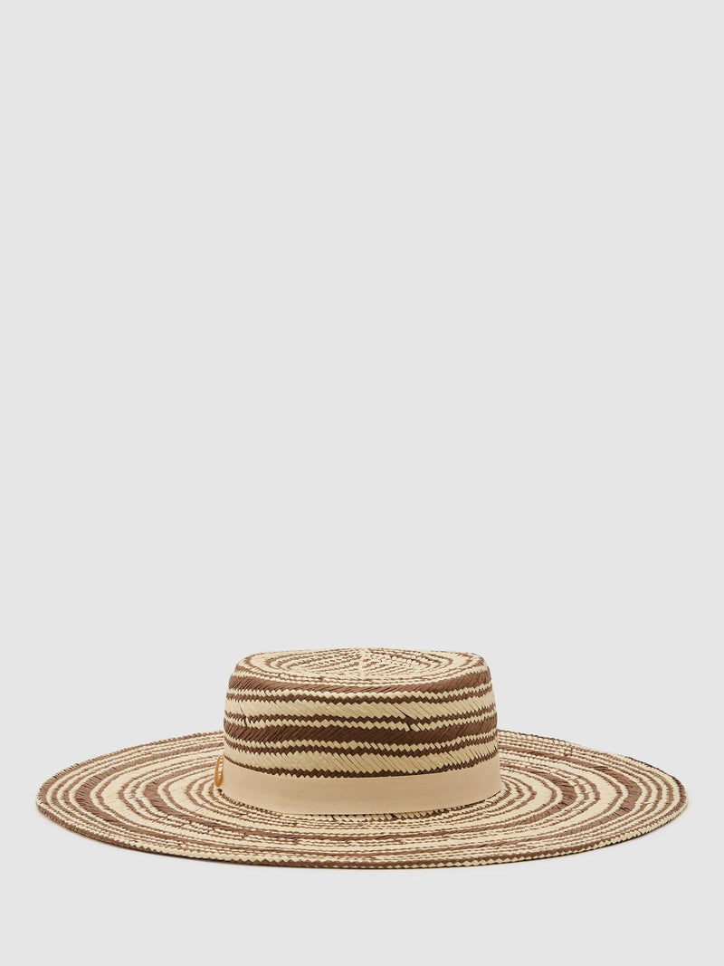 Reiss Tatiana stripe straw hat, UK version