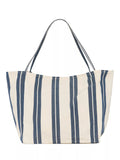 KAFFE Savanna Stripe beach bag chalk navy, imported from the UK