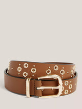 John Lewis Hobbs Nima Eyelet Leather Belt, Tan, 96cm- Buy online at McGrocer