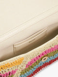 Dune London Essentials multicoloured raffia clutch bag with stripe, UK version