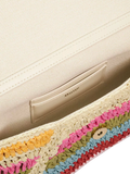 Dune London Essentials multicoloured raffia clutch bag with stripe, UK version