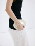 Mango clutch bag in ice with chain strap, imported from the UK