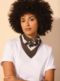 Mint Velvet brown print square scarf 70cm - British product