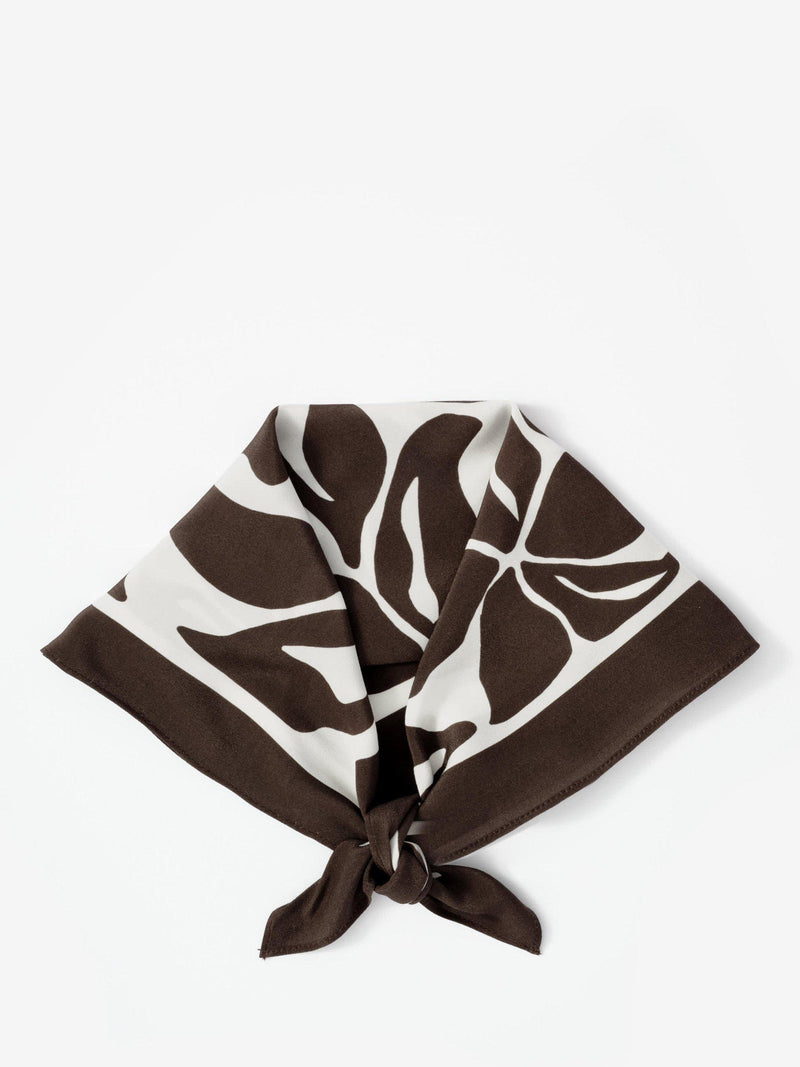 Mint Velvet brown print square scarf 70cm - British product