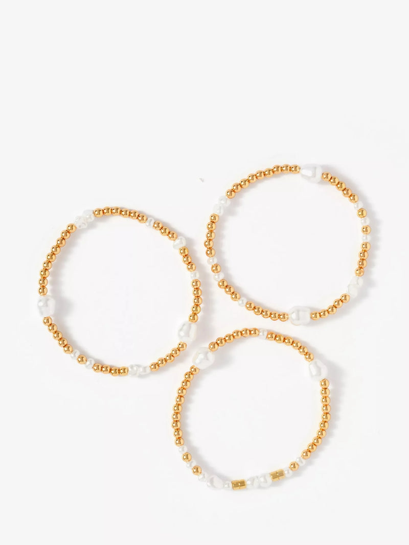 Mint Velvet gold friendship bracelet pack of 3 (British brand)