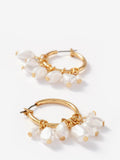 Mint Velvet mini hoop earrings gold pearl drops 3cm, imported from the UK