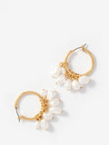 Mint Velvet mini hoop earrings gold pearl drops 3cm, imported from the UK