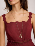 Mint Velvet pearl drop lariat necklace 86cm, imported from the UK