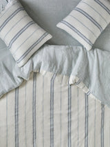 John Lewis Piglet in Bed Farmhouse Stripe Linen Bedding Dusk Blue Single- Buy online at McGrocer