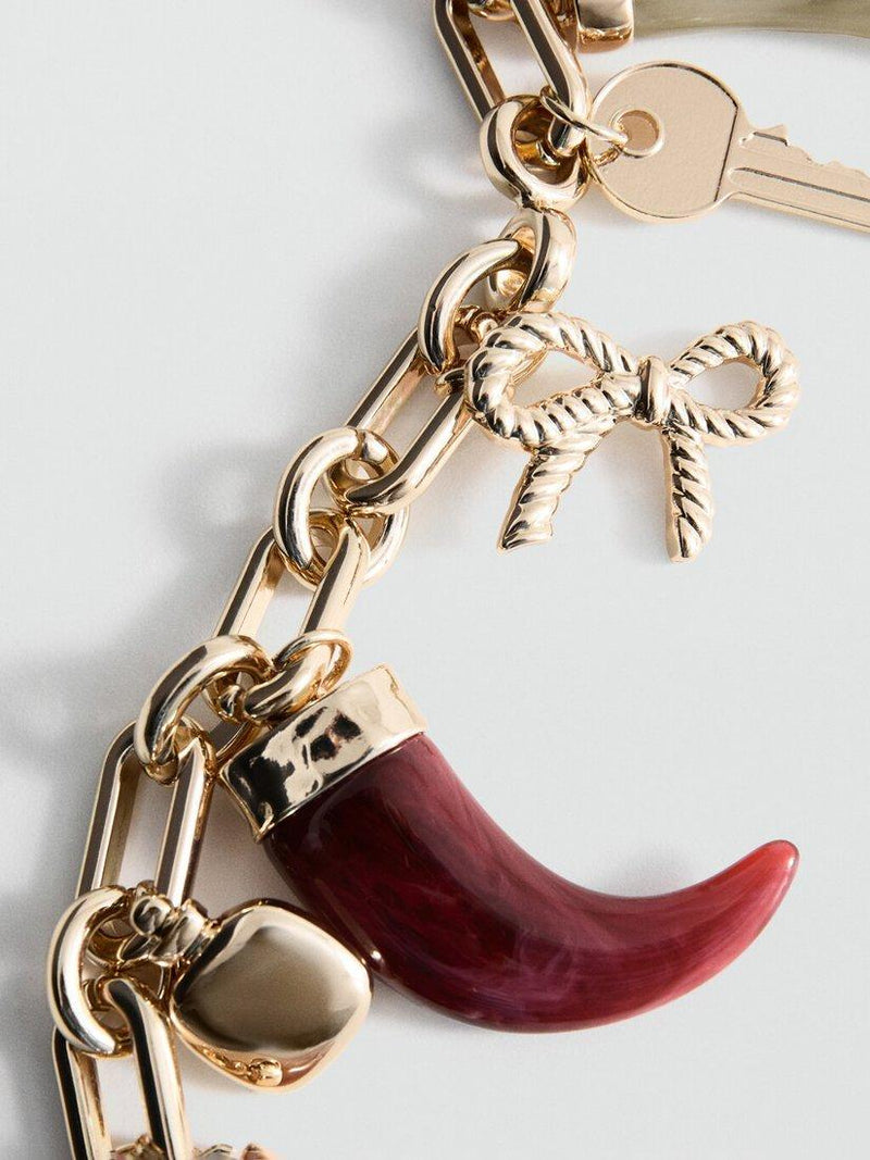 Mango Mixed Charms keyring gold 8cm, UK version